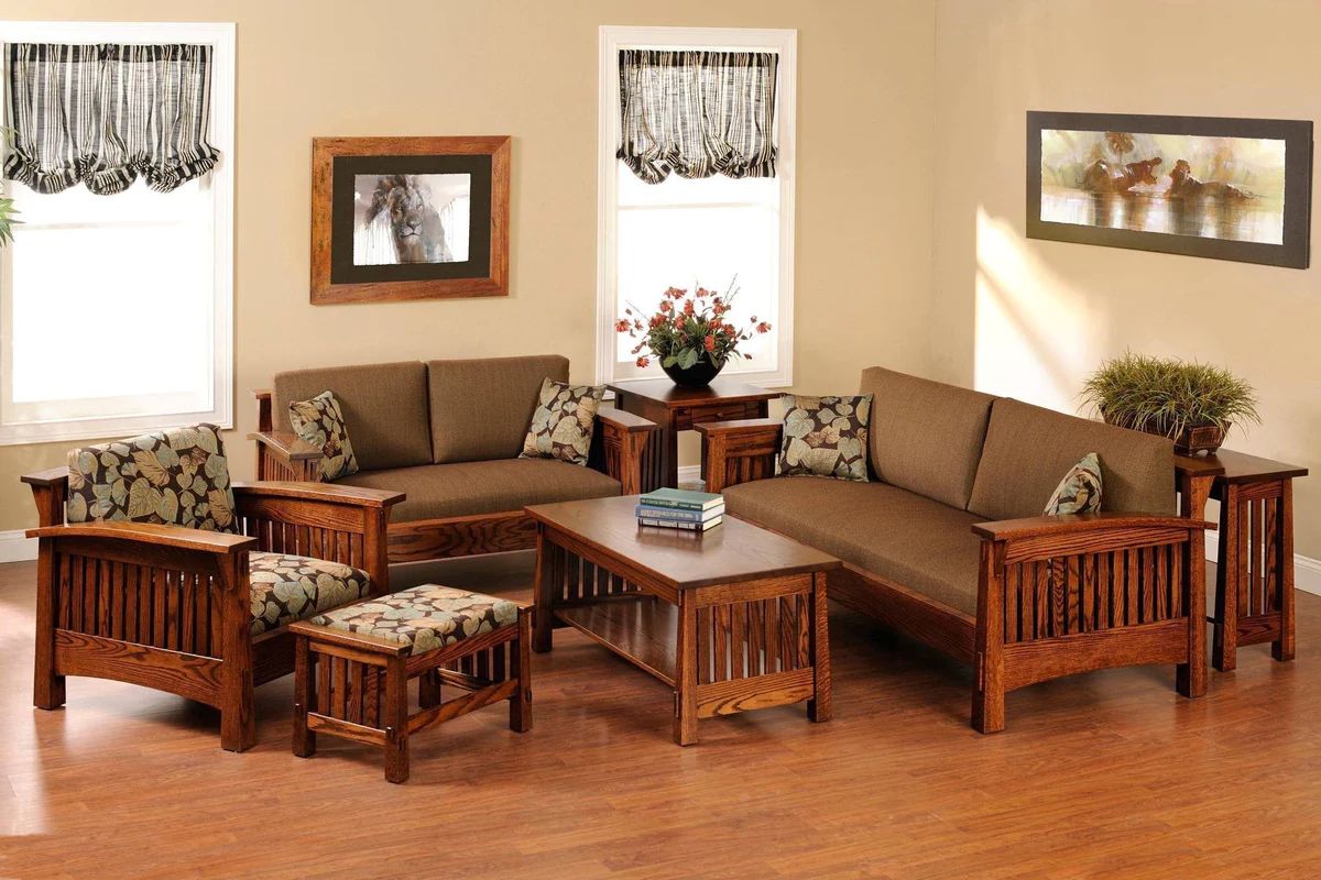 Sofa bộ chất liệu gỗ cao cấp